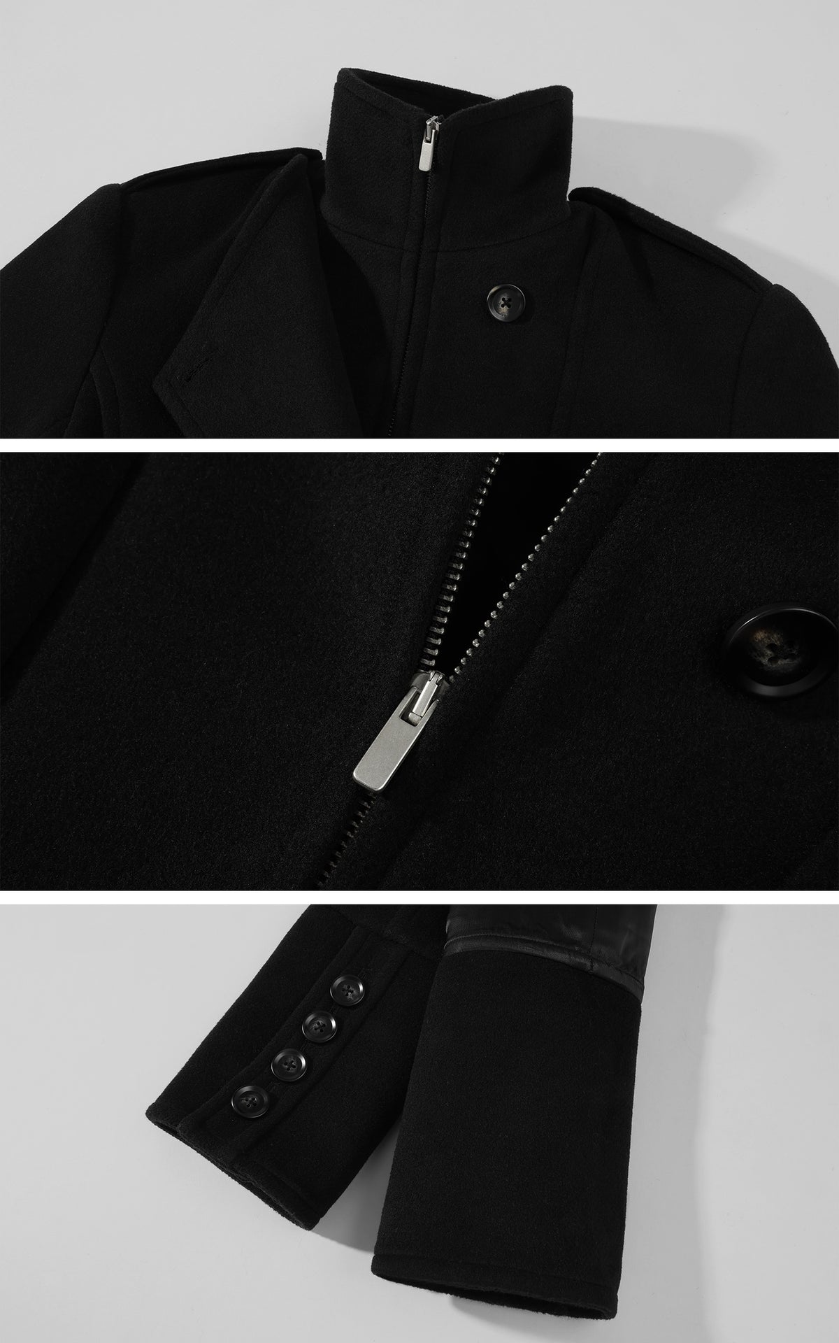 ROVENTE Sculpted Double-Breasted High Collar Jacket