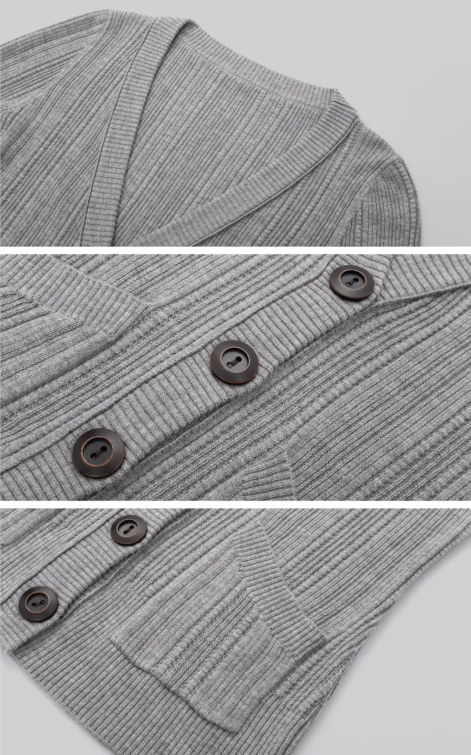 Cardigan en maille ajusté à côtes, col en V profond