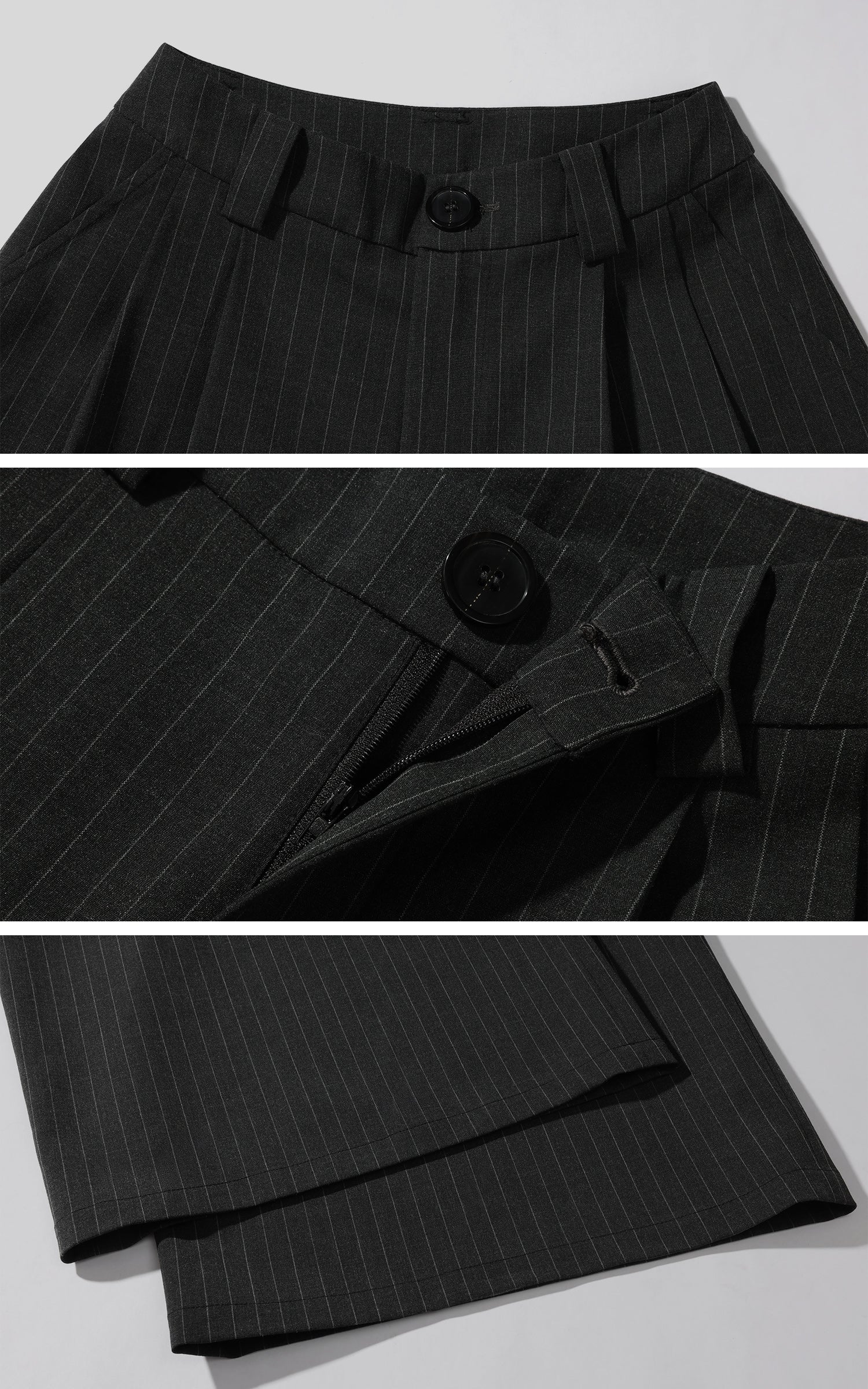 WARDEN EDGE Pinstripe Suit Set with Blazer Shirt and Wide Trousers