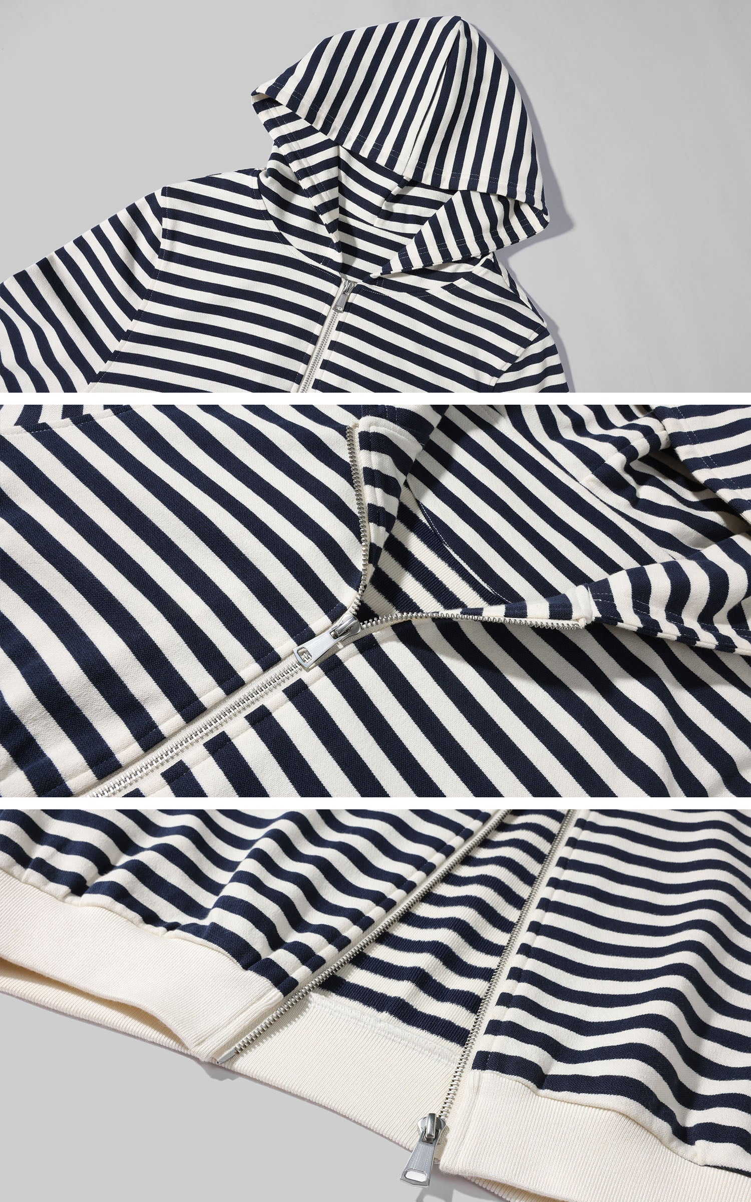 WARDEN EDGE Striped Cropped Hoodie and Wide-Leg Pants Set