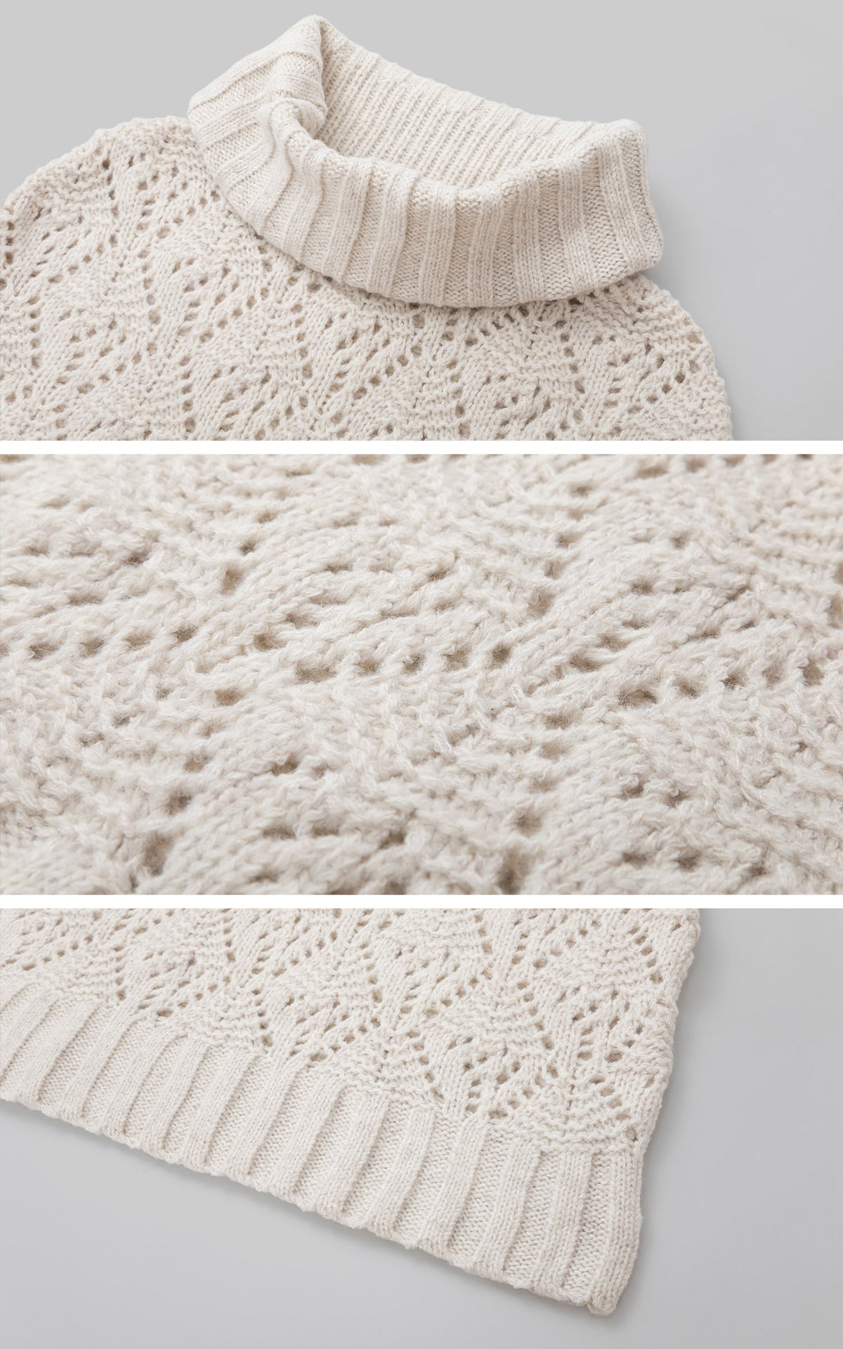 IAMXIAA Openwork Knit Turtleneck Capelet