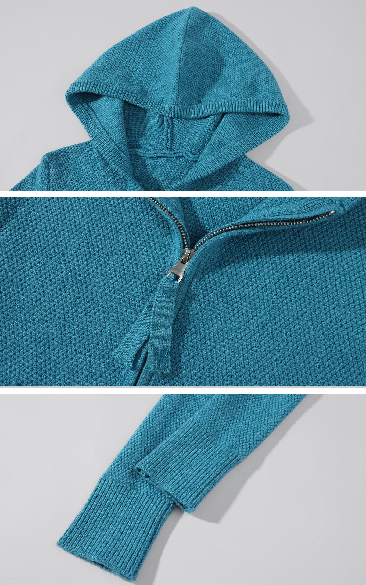 Rase le sol Hooded Zip Knit Cardigan