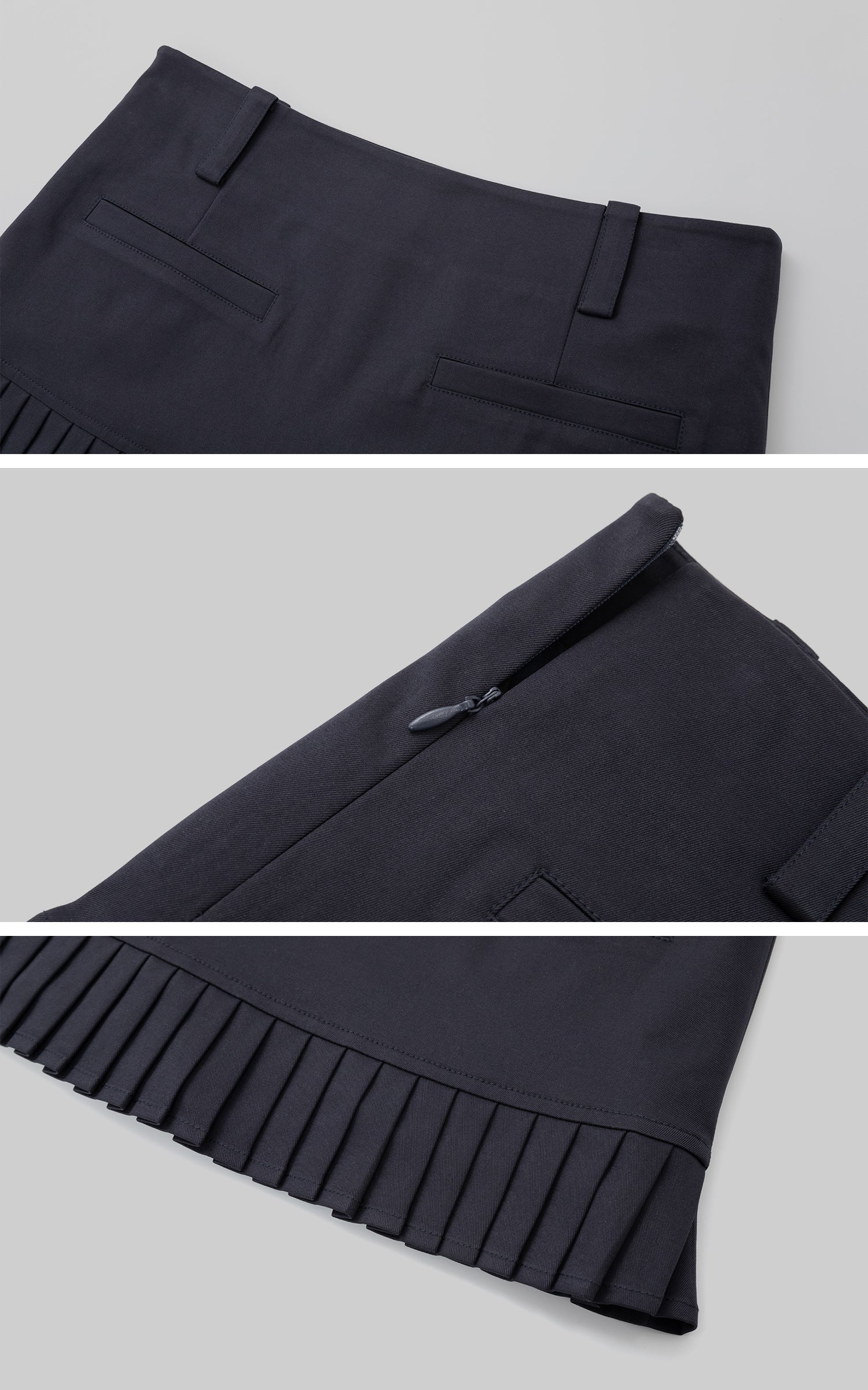 IAMXIAA Low-Rise Pleated Hem Mini Skirt