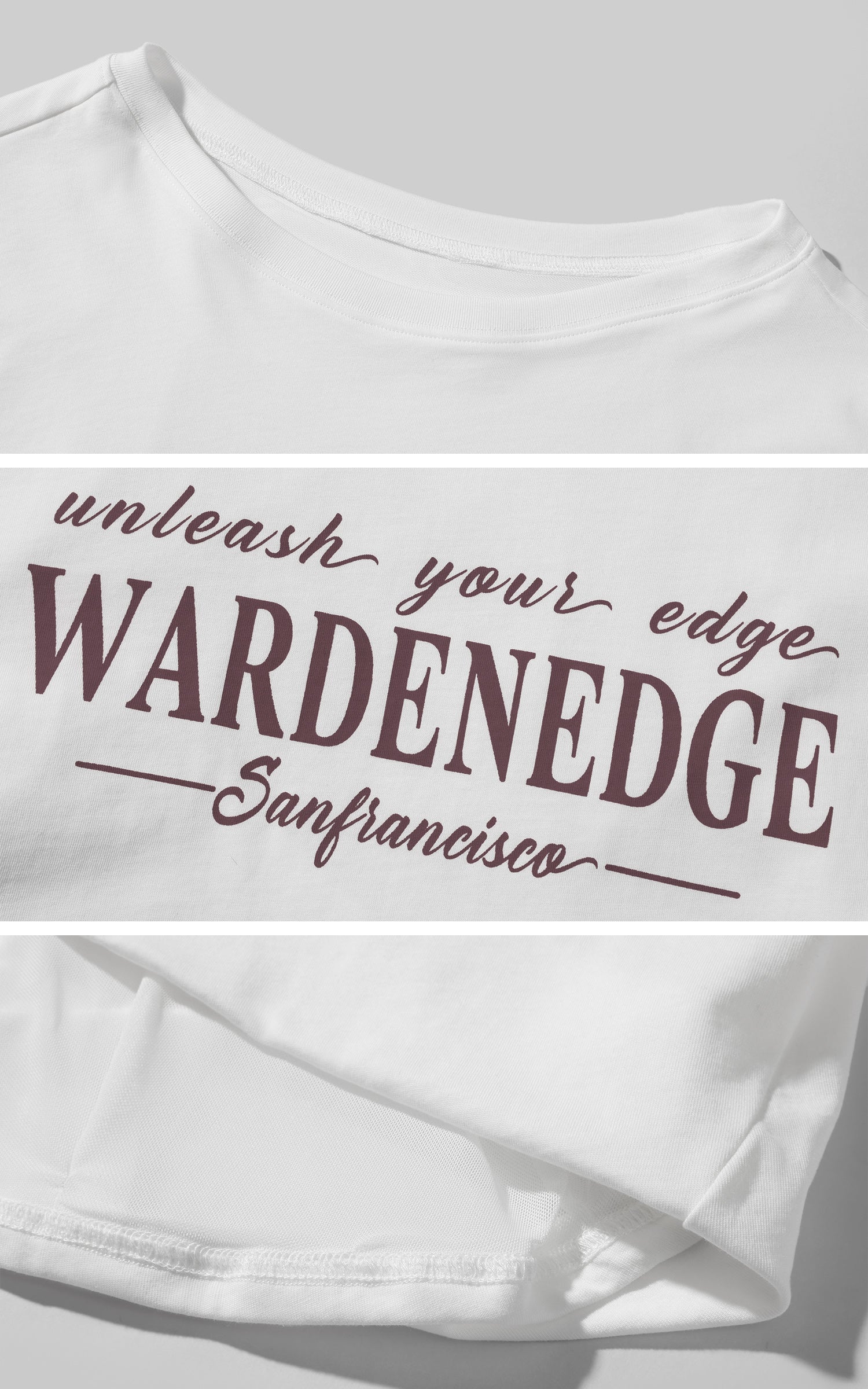 WARDEN EDGE Off-Shoulder Cropped Long Sleeve Tee with Asymmetric Hem