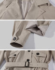 WARDEN EDGE Belted Peplum Cropped Trench Jacket