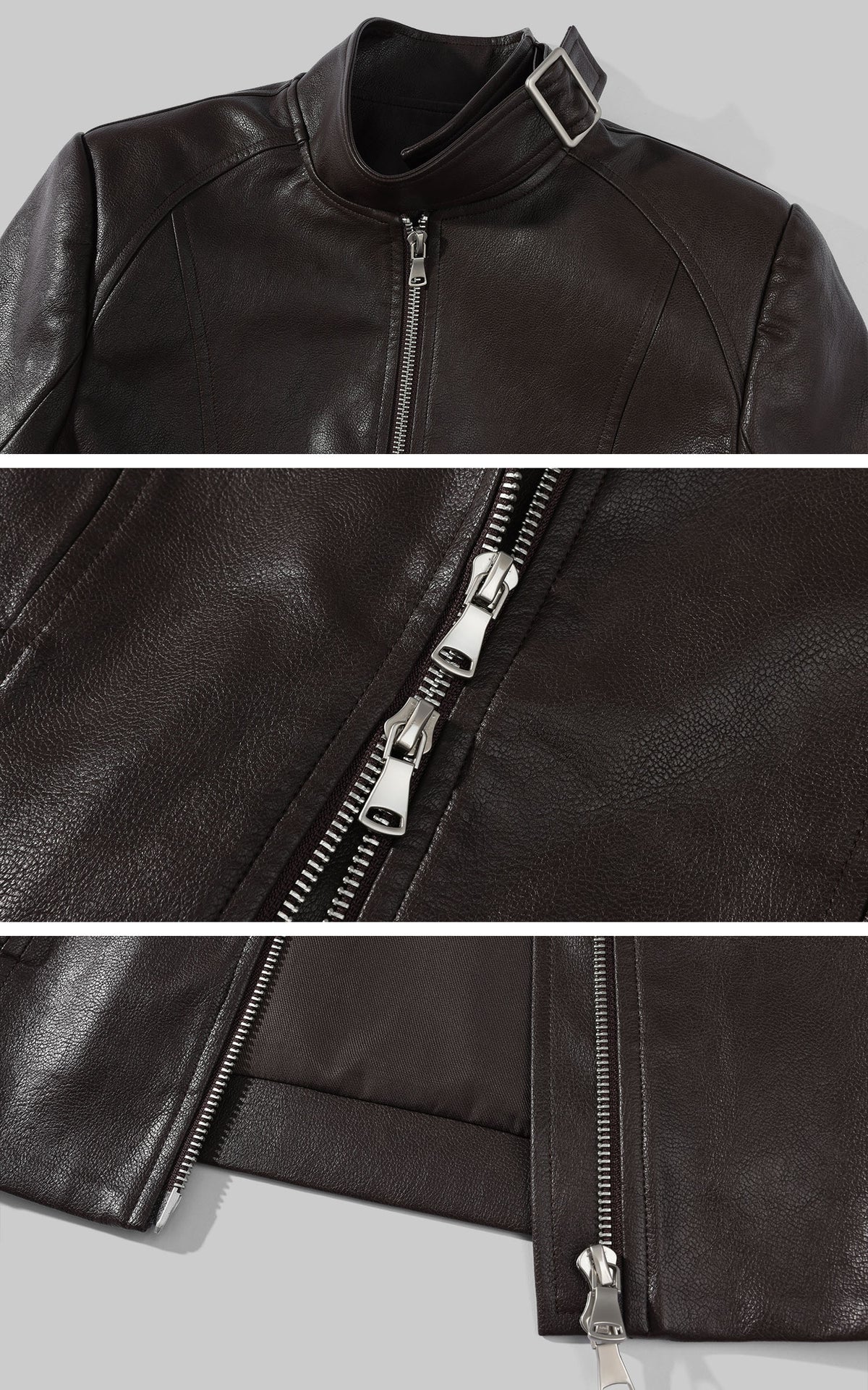 Hydrae Veste motard ajustée à col à boucle