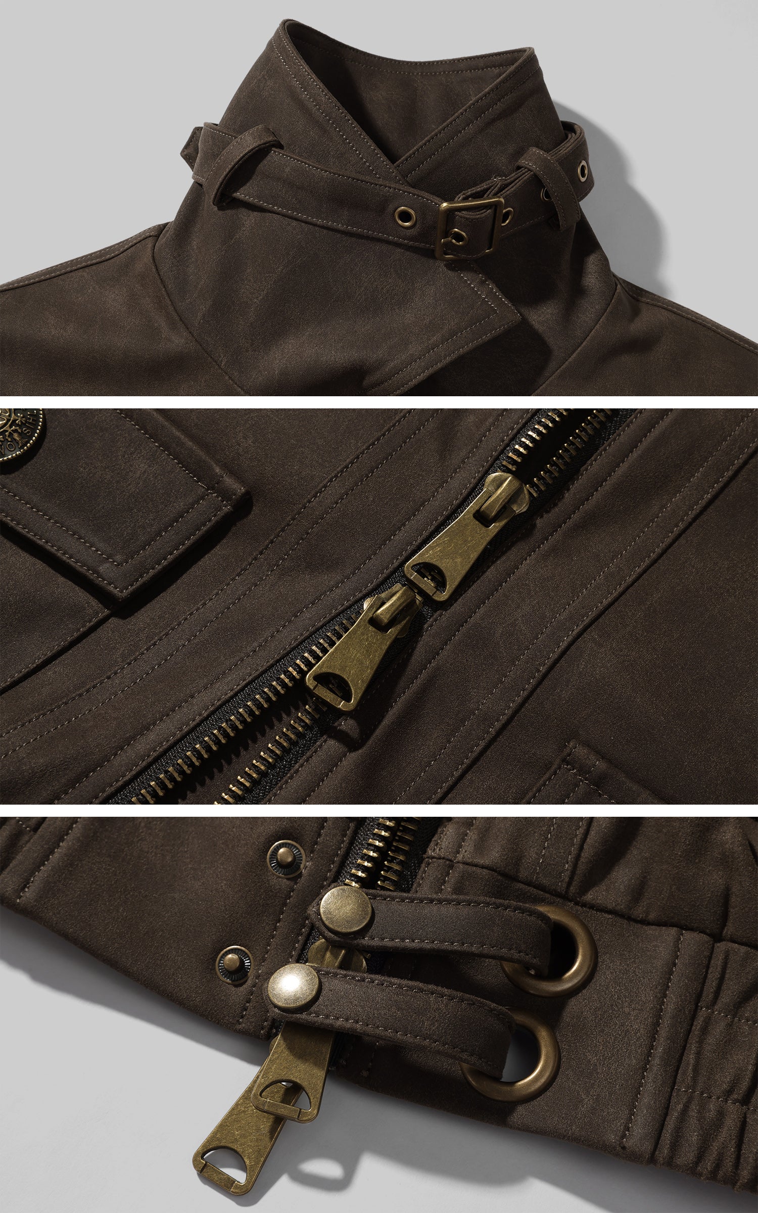 Low pixel ダメージ加工ユーティリティクロップドジップジャケット