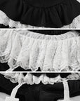 Rase le sol Lace-Trimmed Vest and Skirt Set with Cross Detail - PINKPARKS
