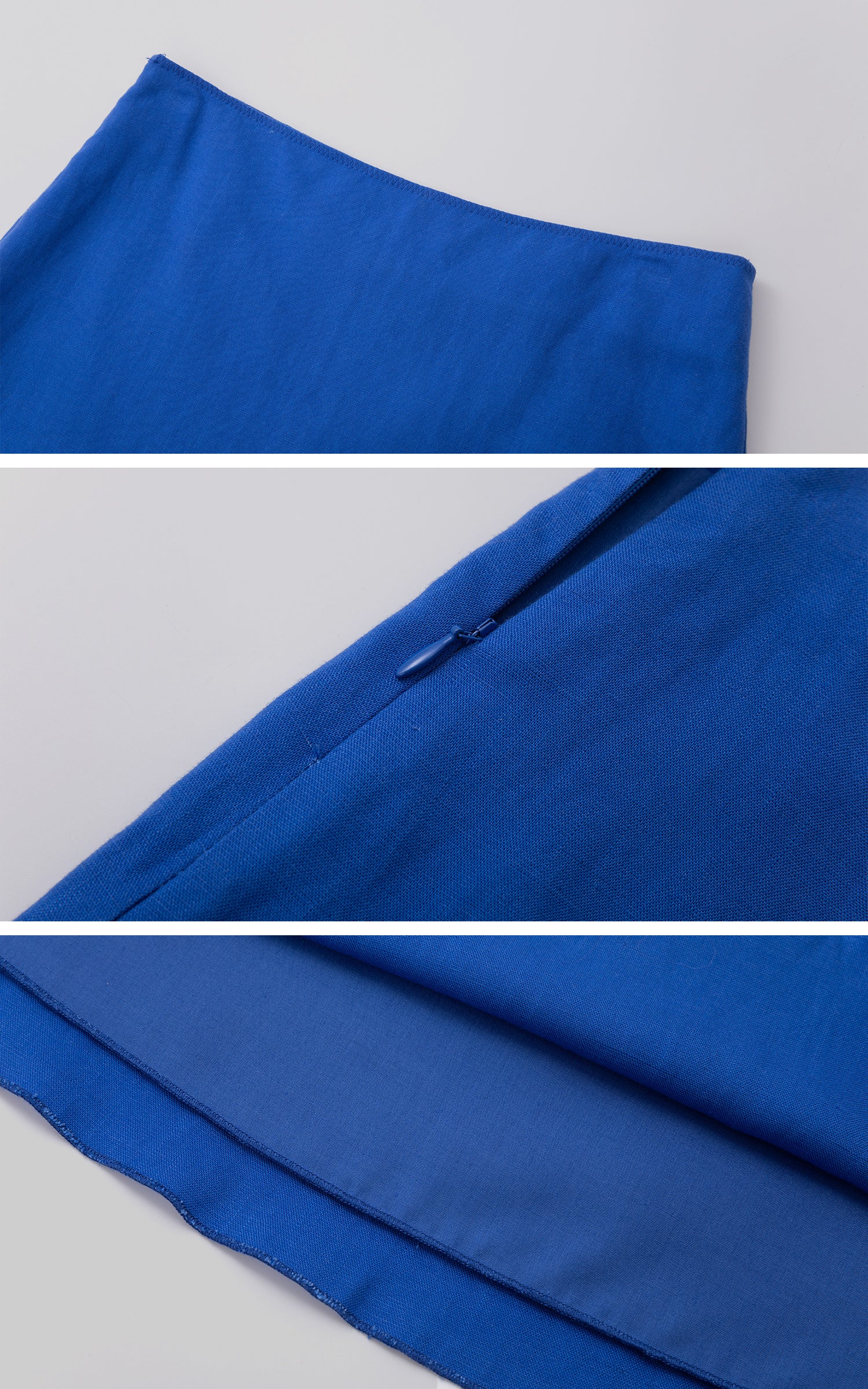IAMXIAA Cobalt Blue Low-Rise Midi Skirt