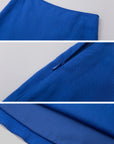 IAMXIAA Cobalt Blue Low-Rise Midi Skirt