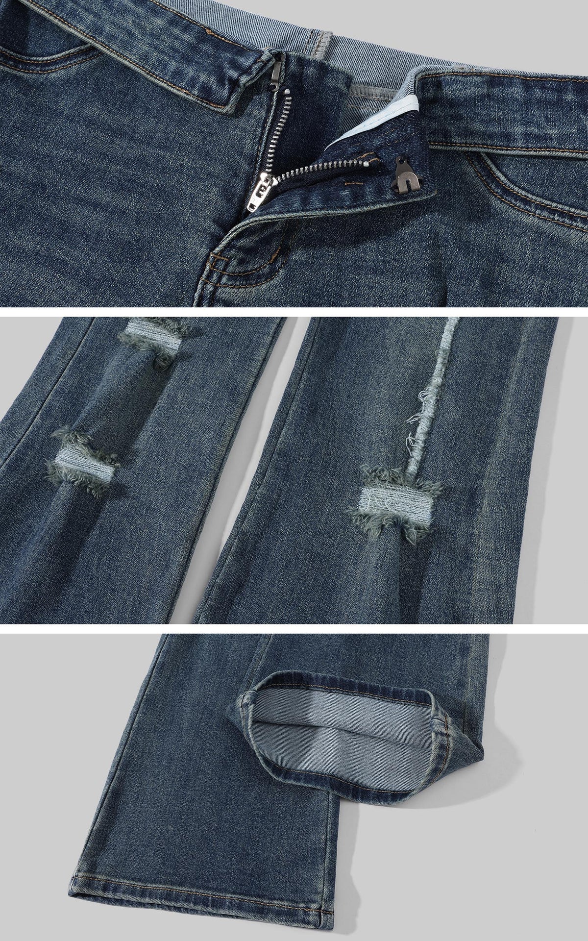 Rase le sol Distressed Low-Rise Flared Jeans
