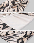 0122stepll Jupe longue asymétrique à imprimé zèbre drapée