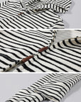 ROVENTE Striped Terry Zip Hoodie & Shorts Set