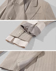 Rase le sol Layered Cuff Oversized Double-Breasted Blazer