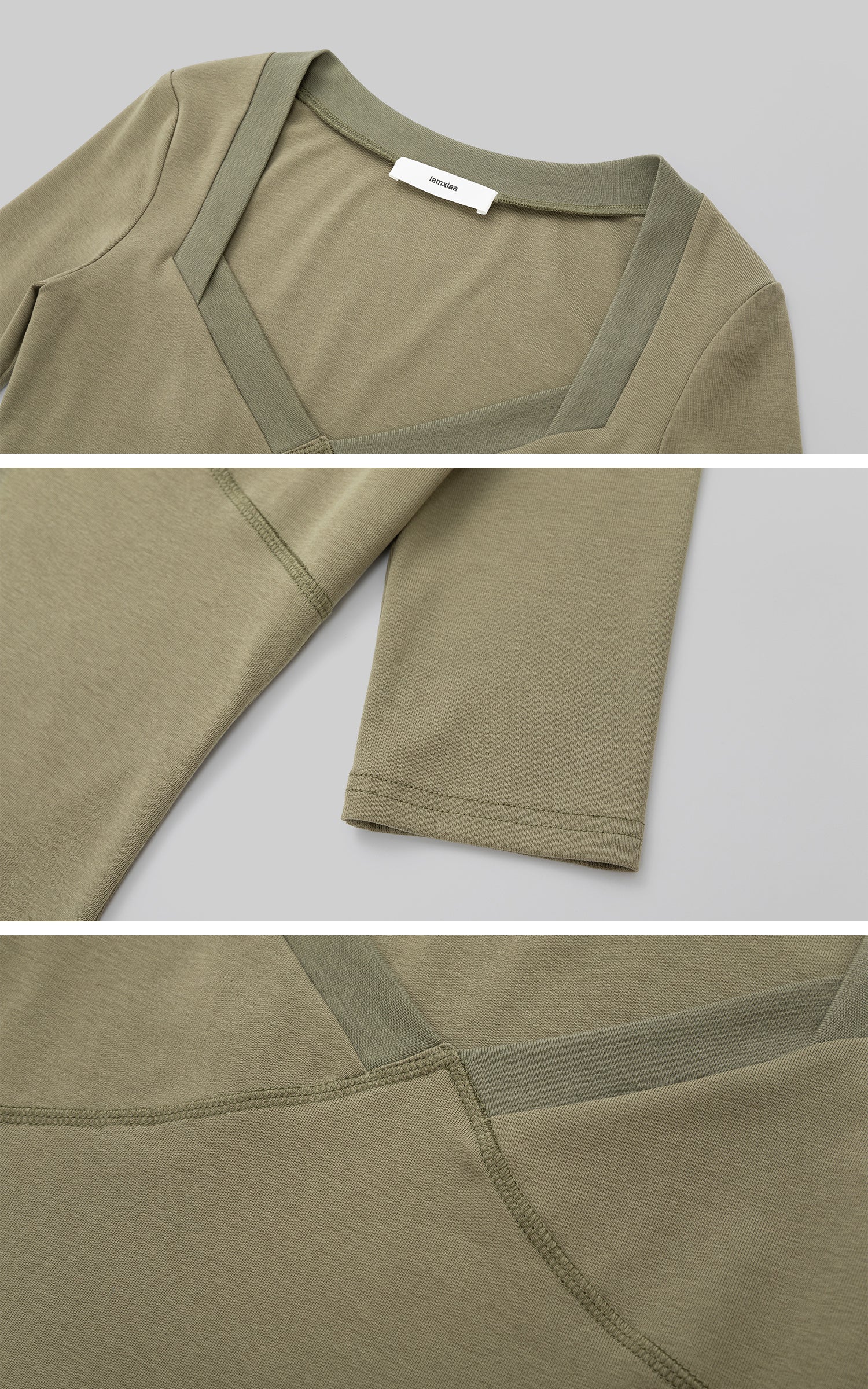 IAMXIAA Square Neck Seam Detail Top