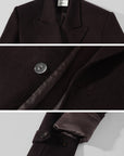 ROVENTE Manteau long maxi à double boutonnage et ceinture en mélange de laine