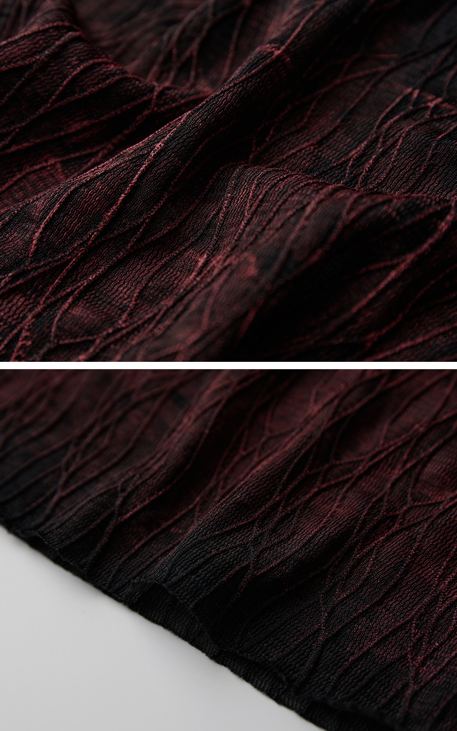 DOINDULGE Sheer Textured Long Sleeve T-Shirt