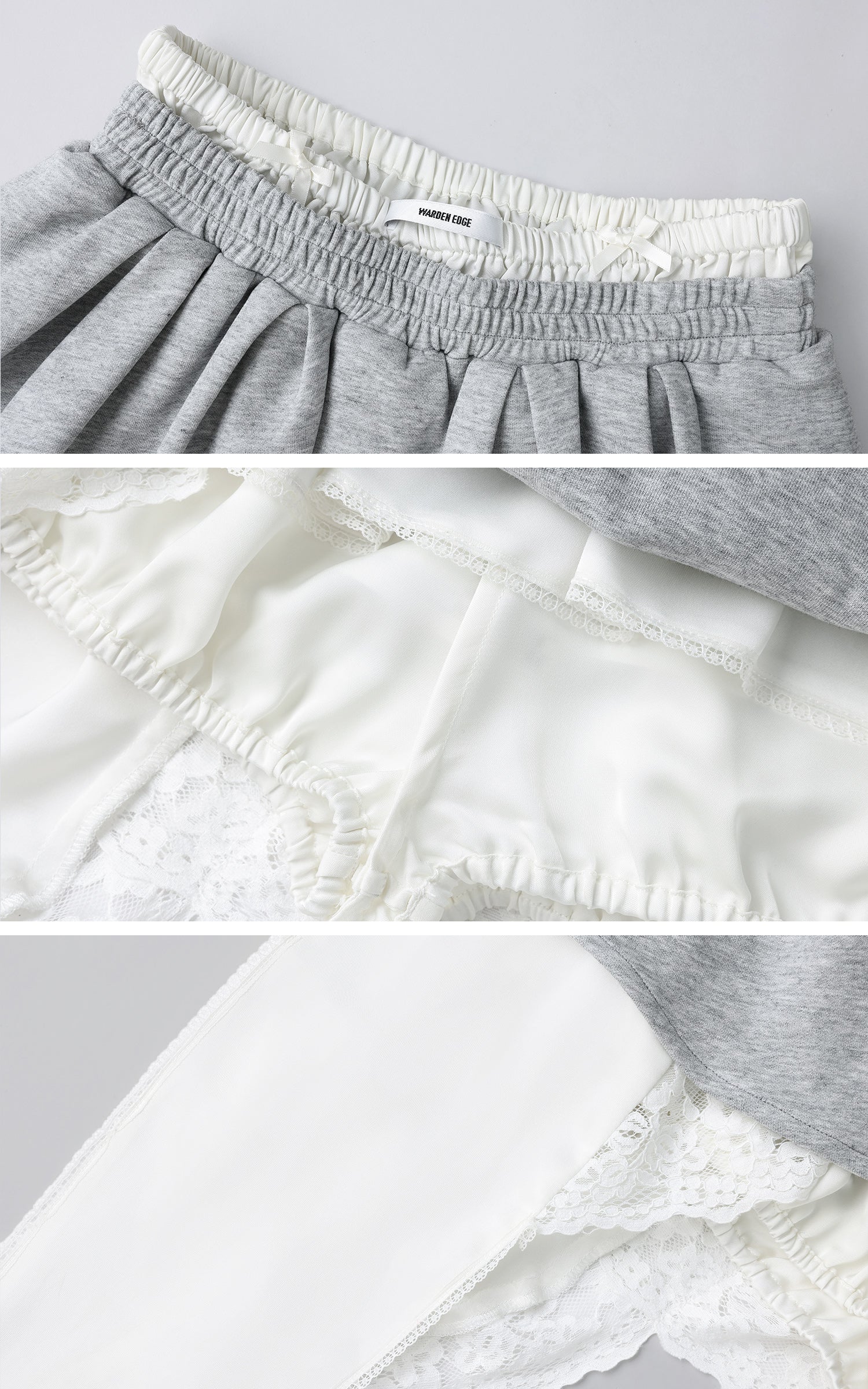 WARDEN EDGE Grey Contrast-Layered Lounge Set - PINKPARKS