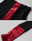 DOINDULGE Contrast Velvet Panel Long Sleeve T-Shirt