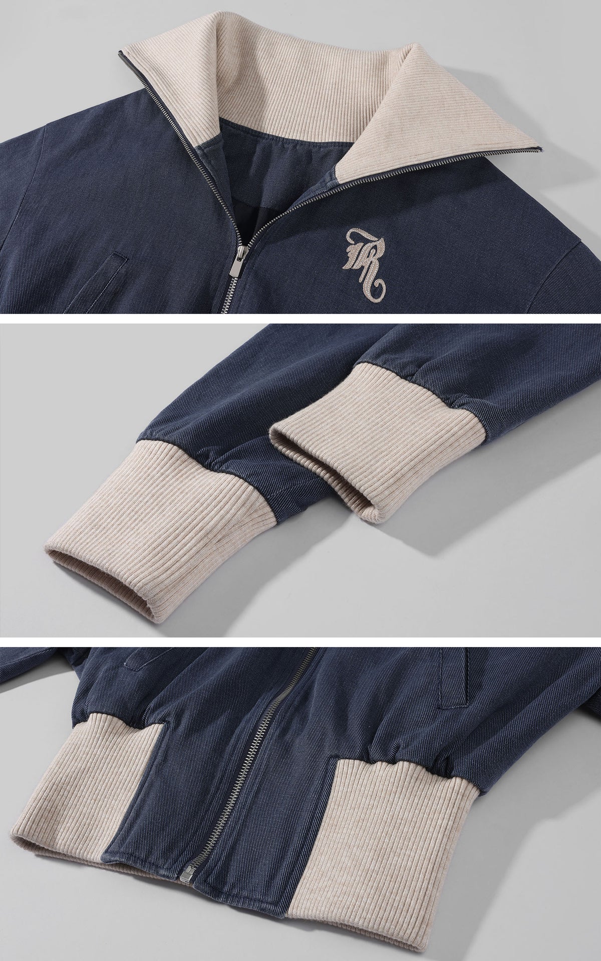 Rase le sol Sculpted High-Neck Corset Denim Jacket