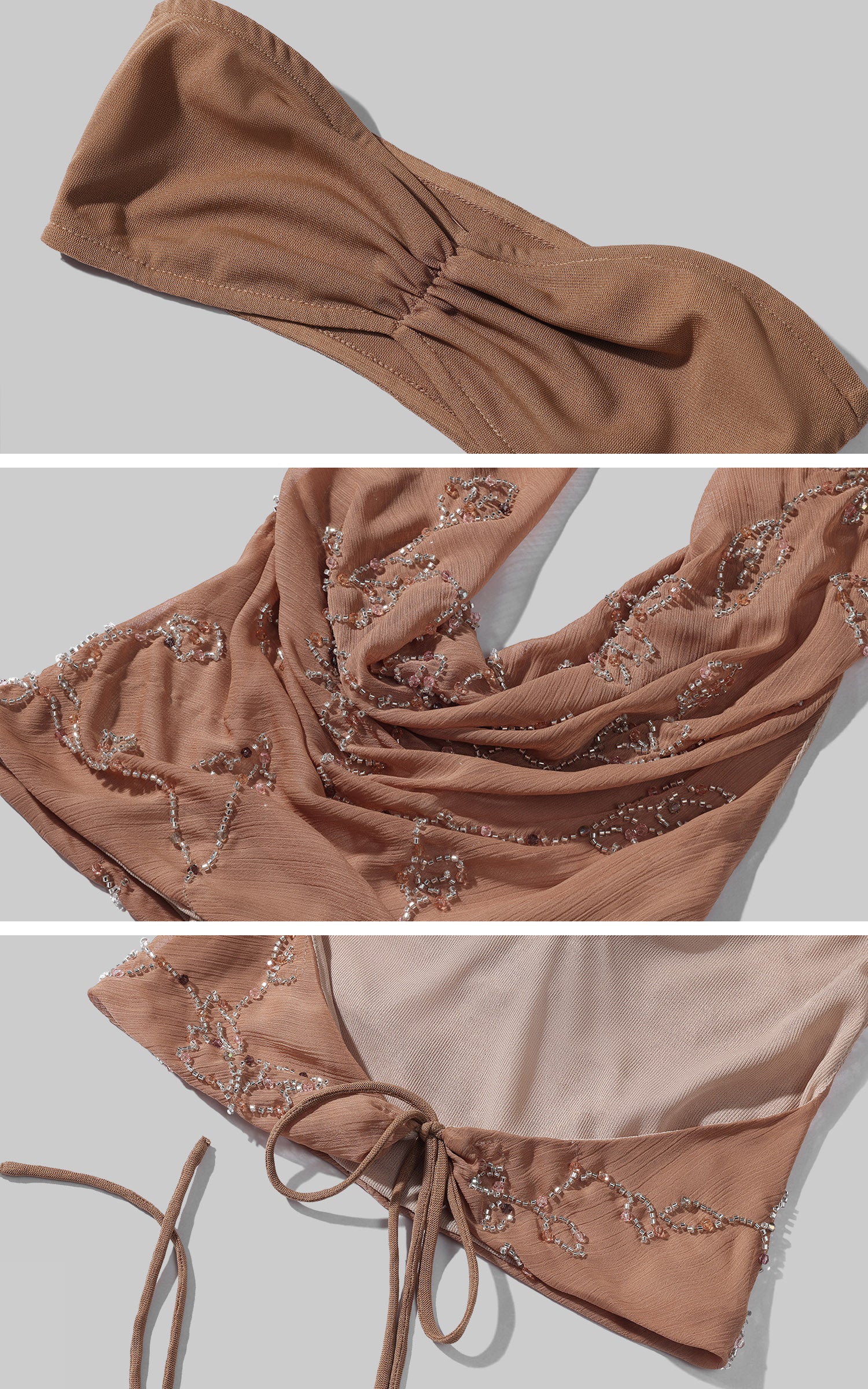 Hydrae Beaded Halter Top &amp; Flowing Maxi Skirt Set