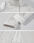 Hydrae Ivory High-Neck Belted Longline Trench Coat with Sculpted Raglan Seams