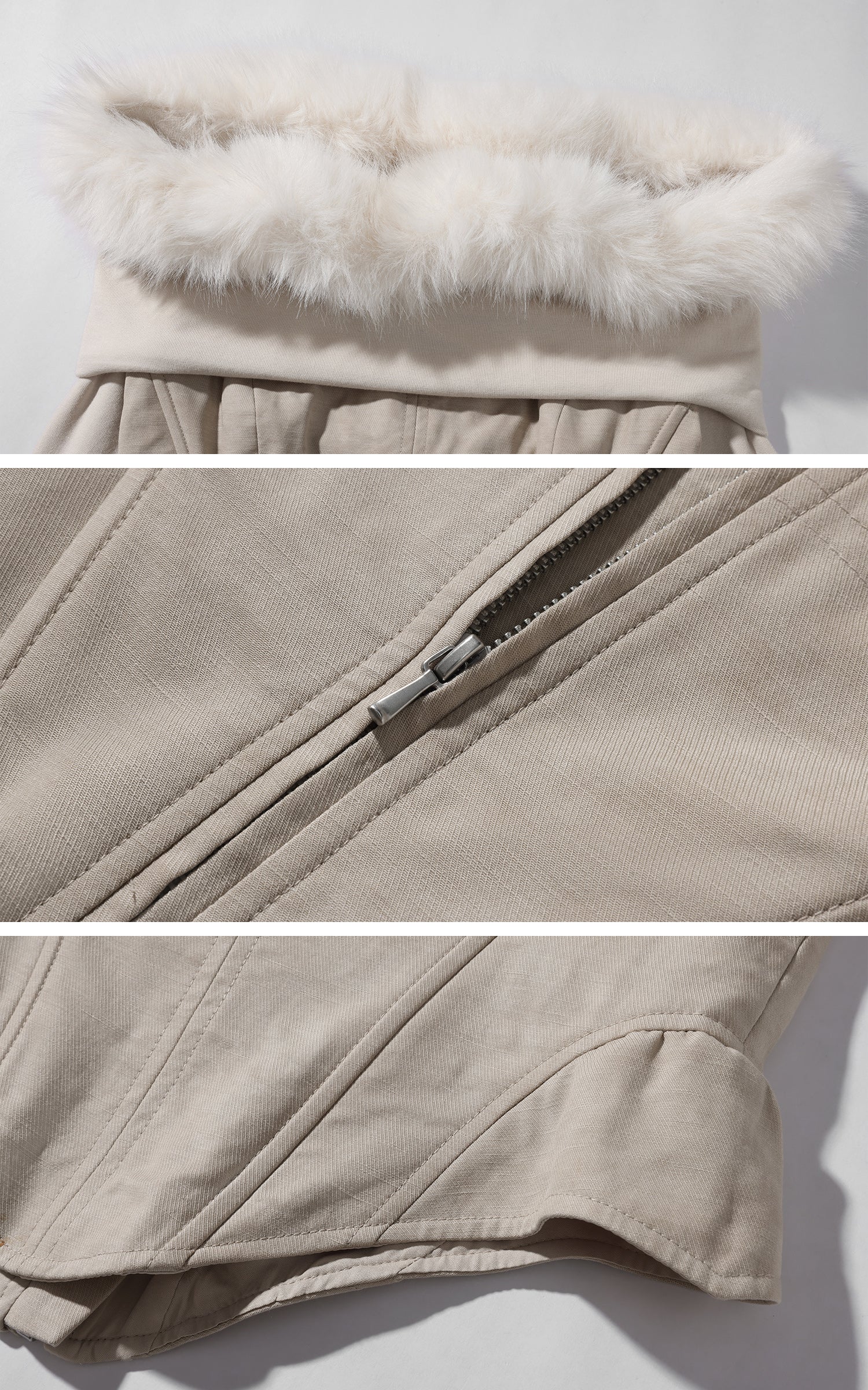 Rase le sol Off-Shoulder Sweater Top with Faux Fur Trim and Sculpted Waist