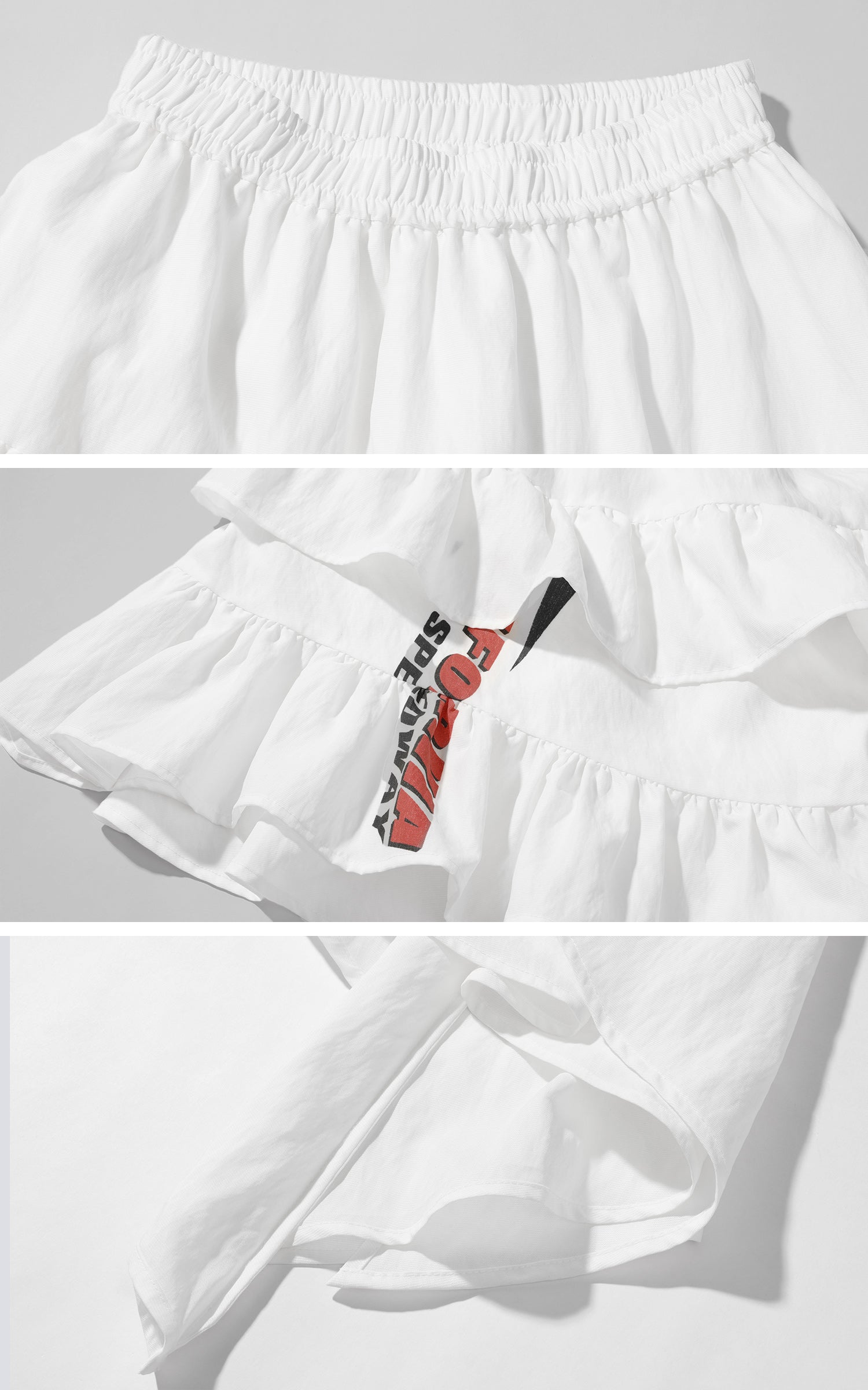 WARDEN EDGE Asymmetric Layered Skirt with Ruffle Detail