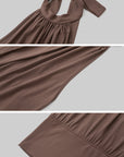 IAMXIAA Open-Back Halter Neck Draped Sleeveless Top