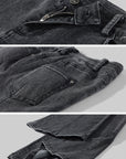 Rase le sol Dark Washed Flare Denim Pants with Slim Fit and Extended Bell Bottom Silhouette
