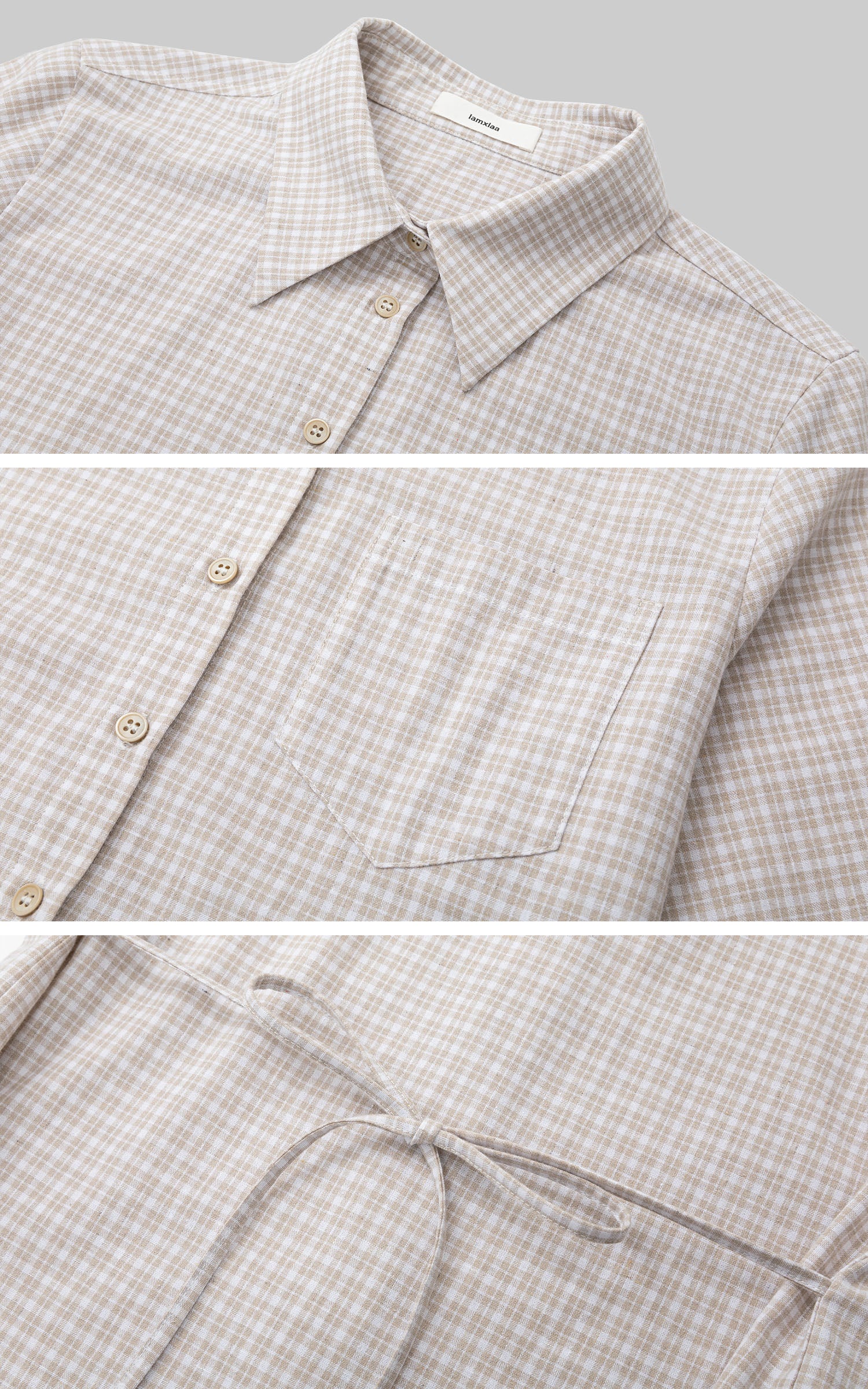 IAMXIAA Vintage Check Fitted Shirt &amp; Shorts Set