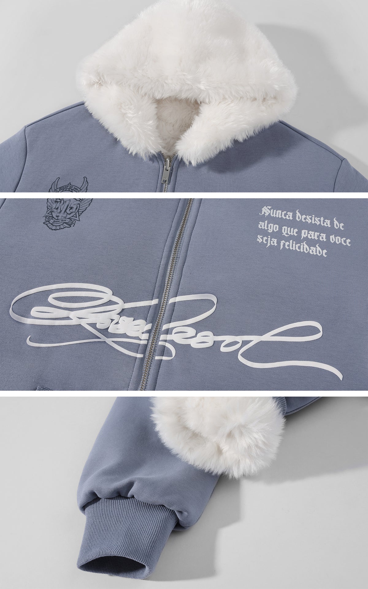 Rase le sol Reversible Faux Fur Hooded Zip Jacket