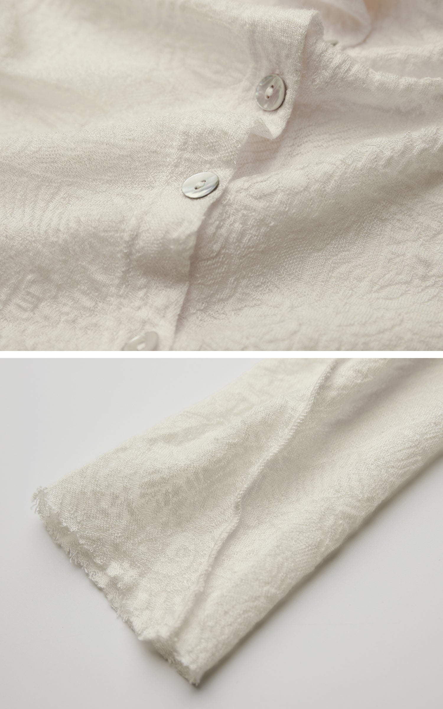 DOINDULGE Textured Knit Asymmetric Buttoned Long Sleeve Top