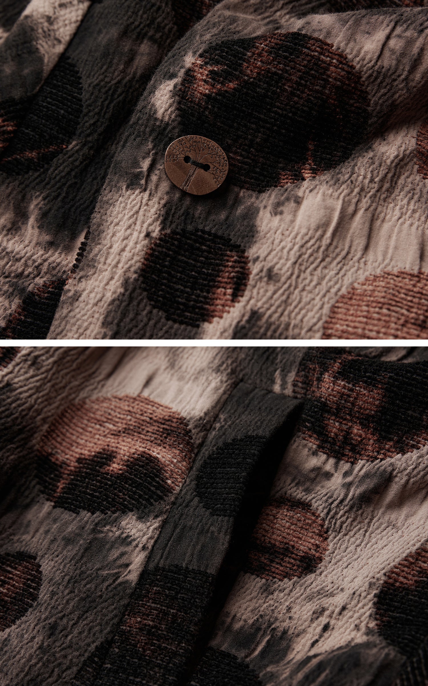DOINDULGE Oversized Patterned Jacquard Coat