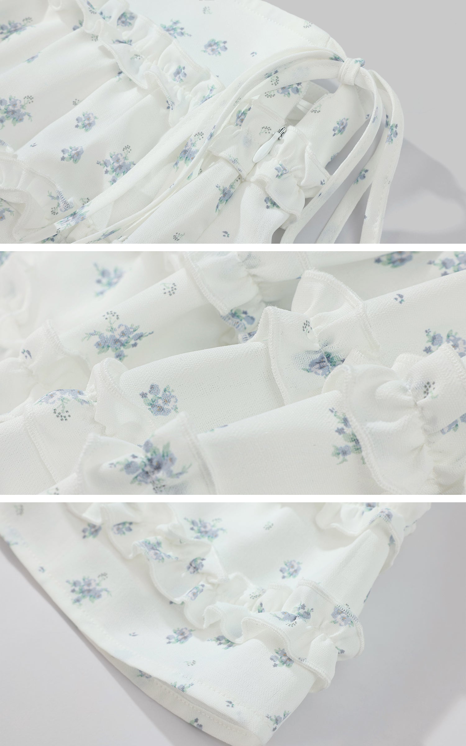 DreamyNerd Floral Ruffle Corset Top and Skirt Set - PINKPARKS