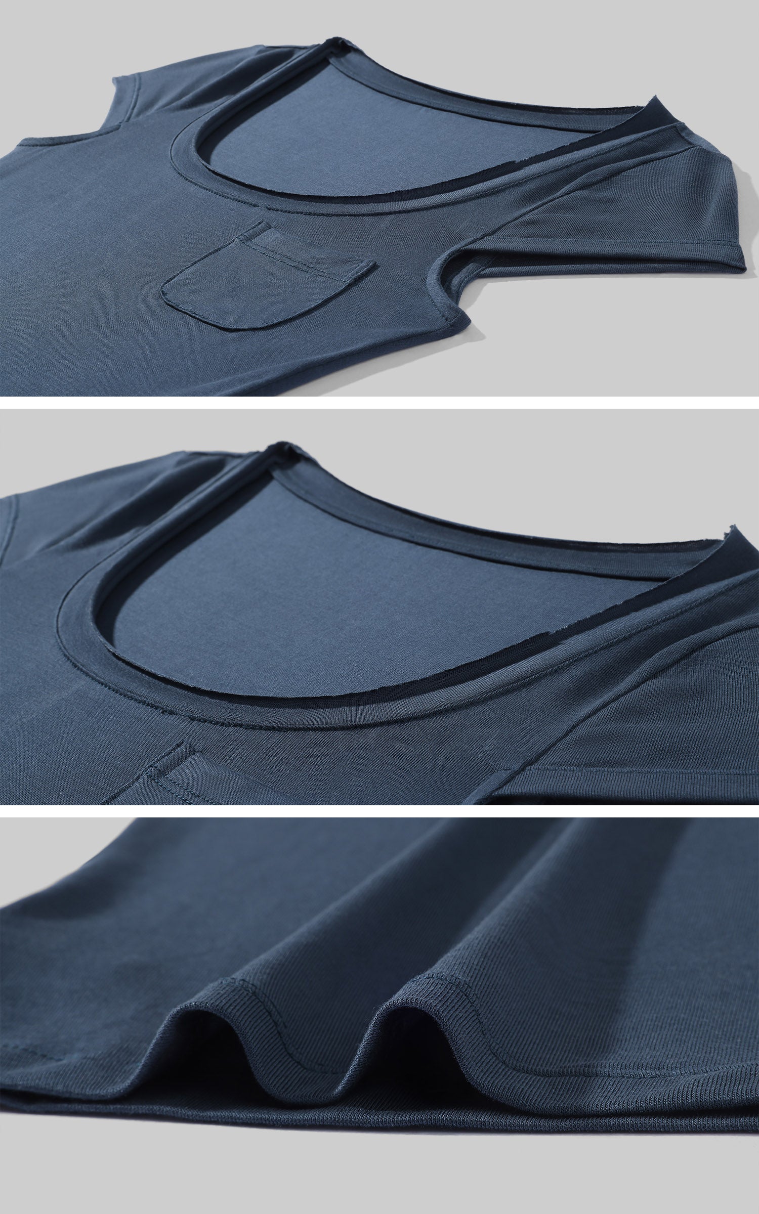 Hydrae スクープネックポケットフィットTシャツ