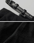 DOINDULGE Structured Wide-Leg Pants with Textured Detail and Sculpted Waistband