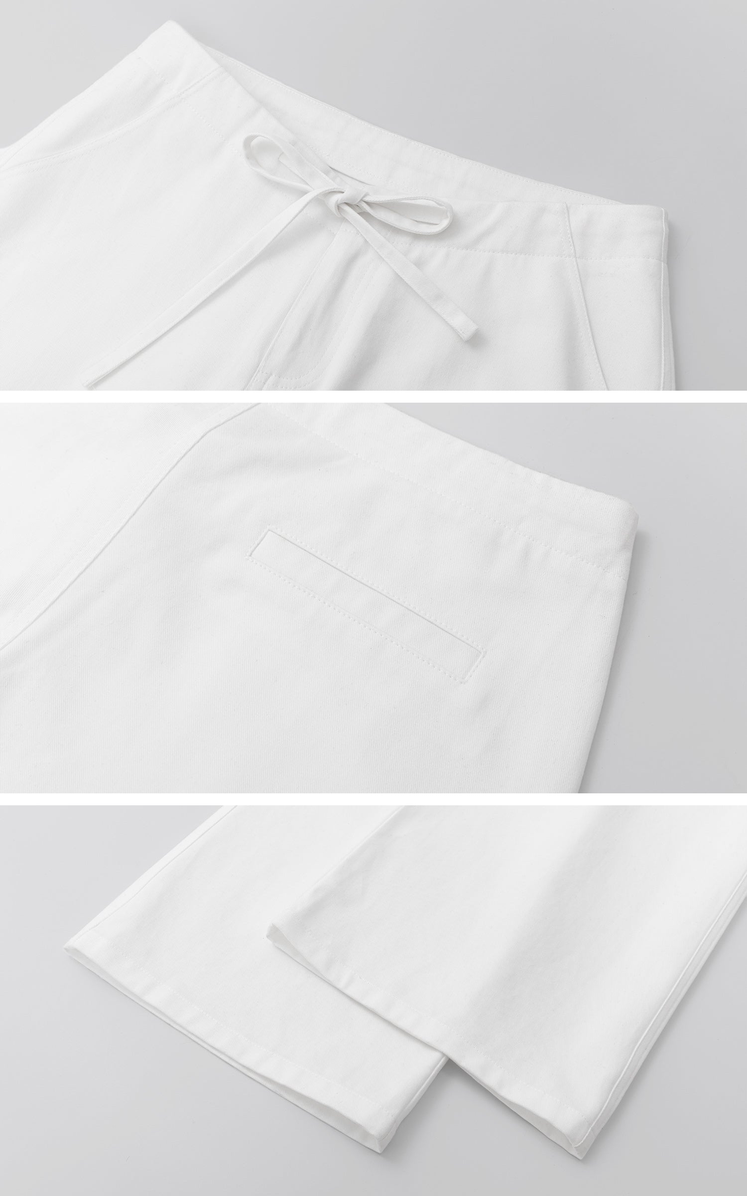IAMXIAA Pantalon large à cordon taille basse