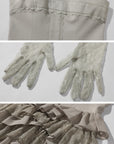 Rase le sol Tiered Lace-Panel Bustier Dress with Sheer Gloves