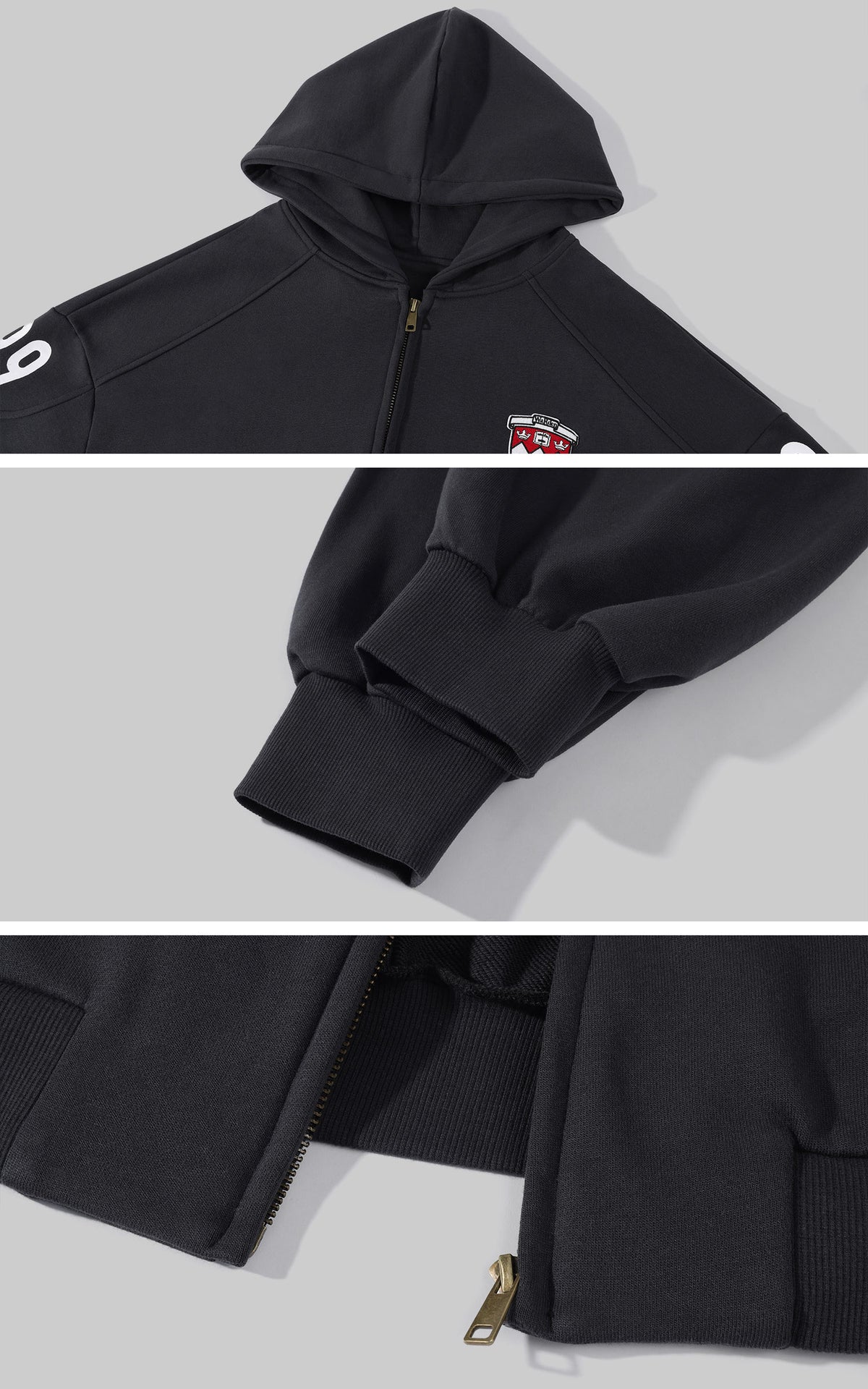 WARDEN EDGE Goodwrench Racing Oversized Graphic Zip Hoodie &amp; Relaxed Shorts Set