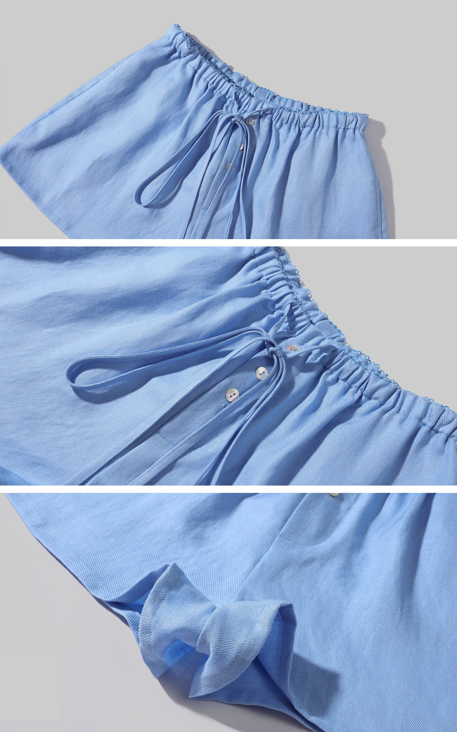 ROVENTE Relaxed Drape Shirt &amp; Drawstring Shorts Set