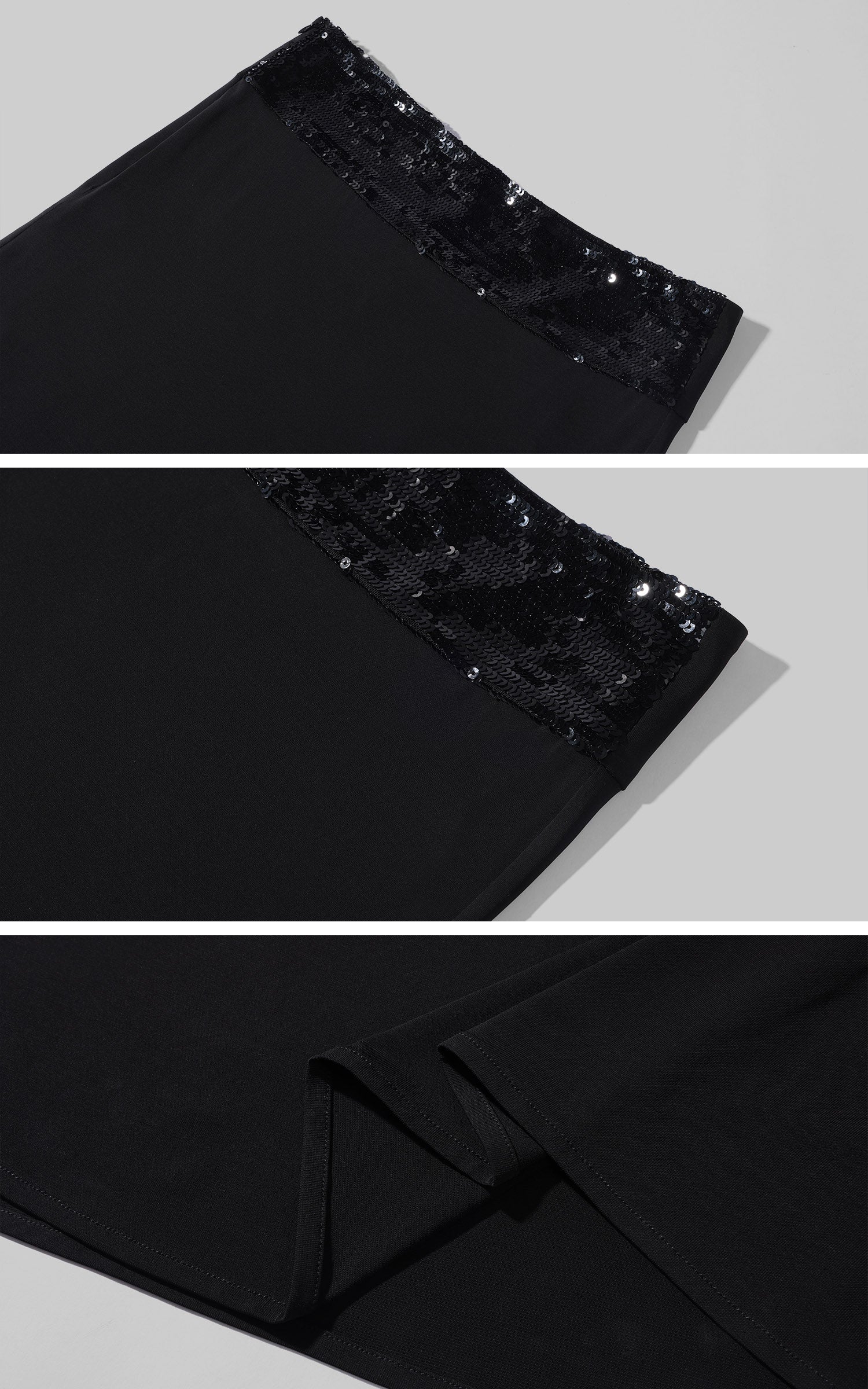 ROVENTE Sequin Waist Maxi Skirt