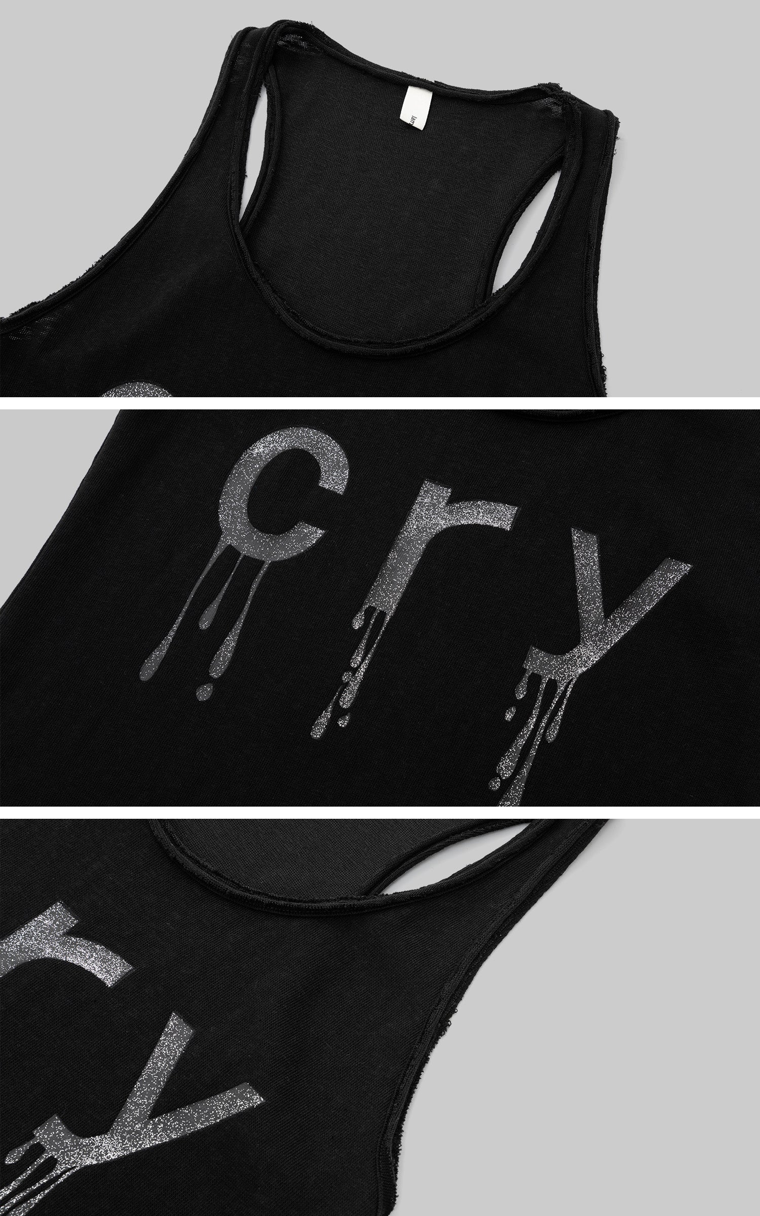 IAMXIAA “CRY” グラフィック シアー レーサーバック タンクトップ