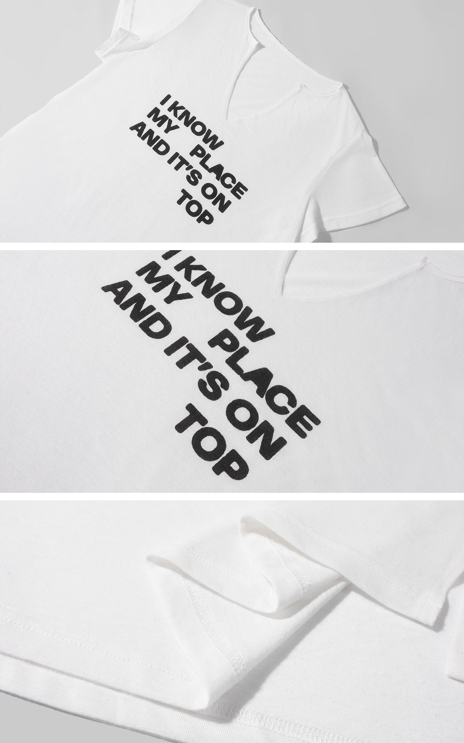 WARDEN EDGE T-shirt à col en V avec slogan