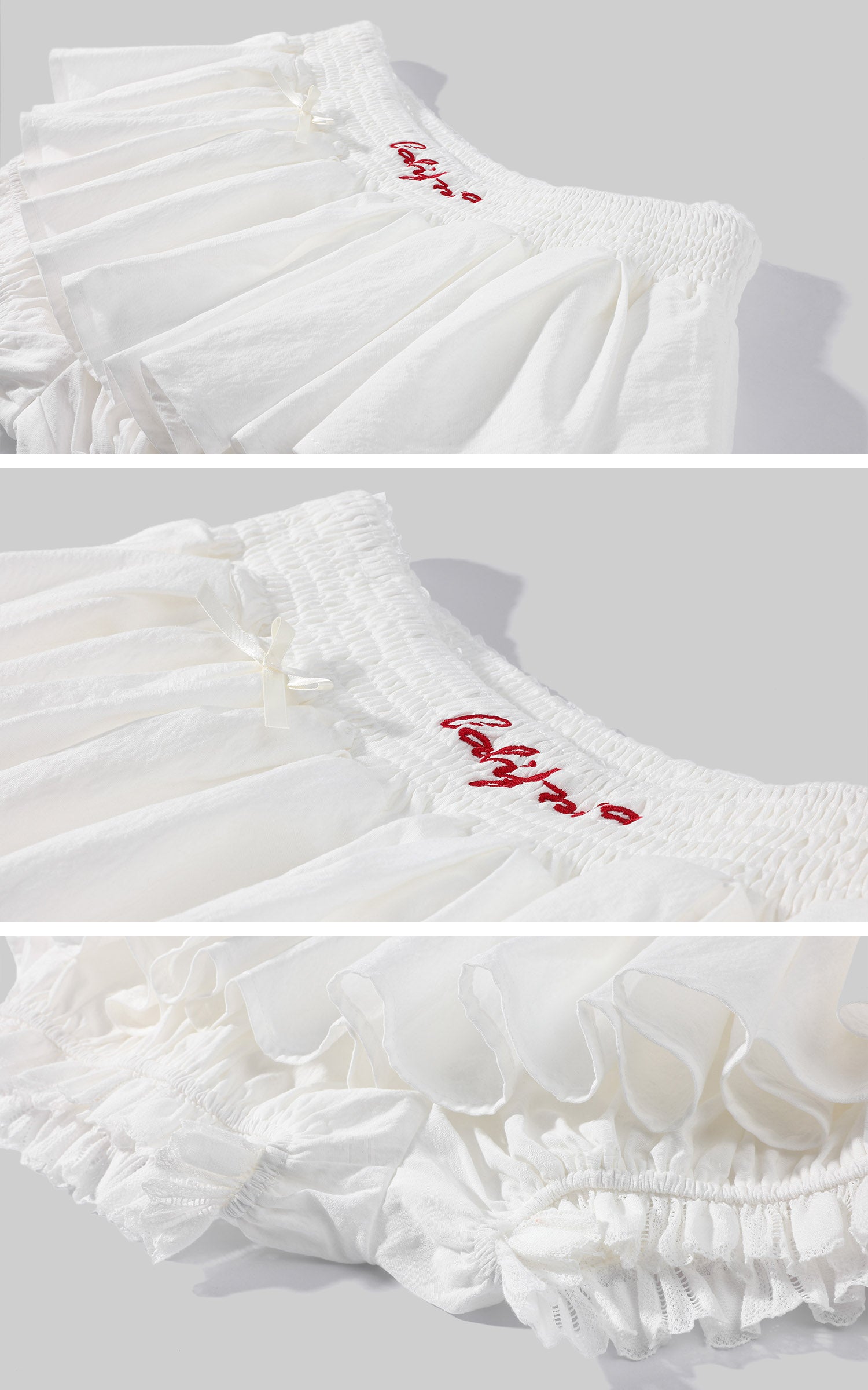 WARDEN EDGE California Embroidered Tiered Mini Skirt