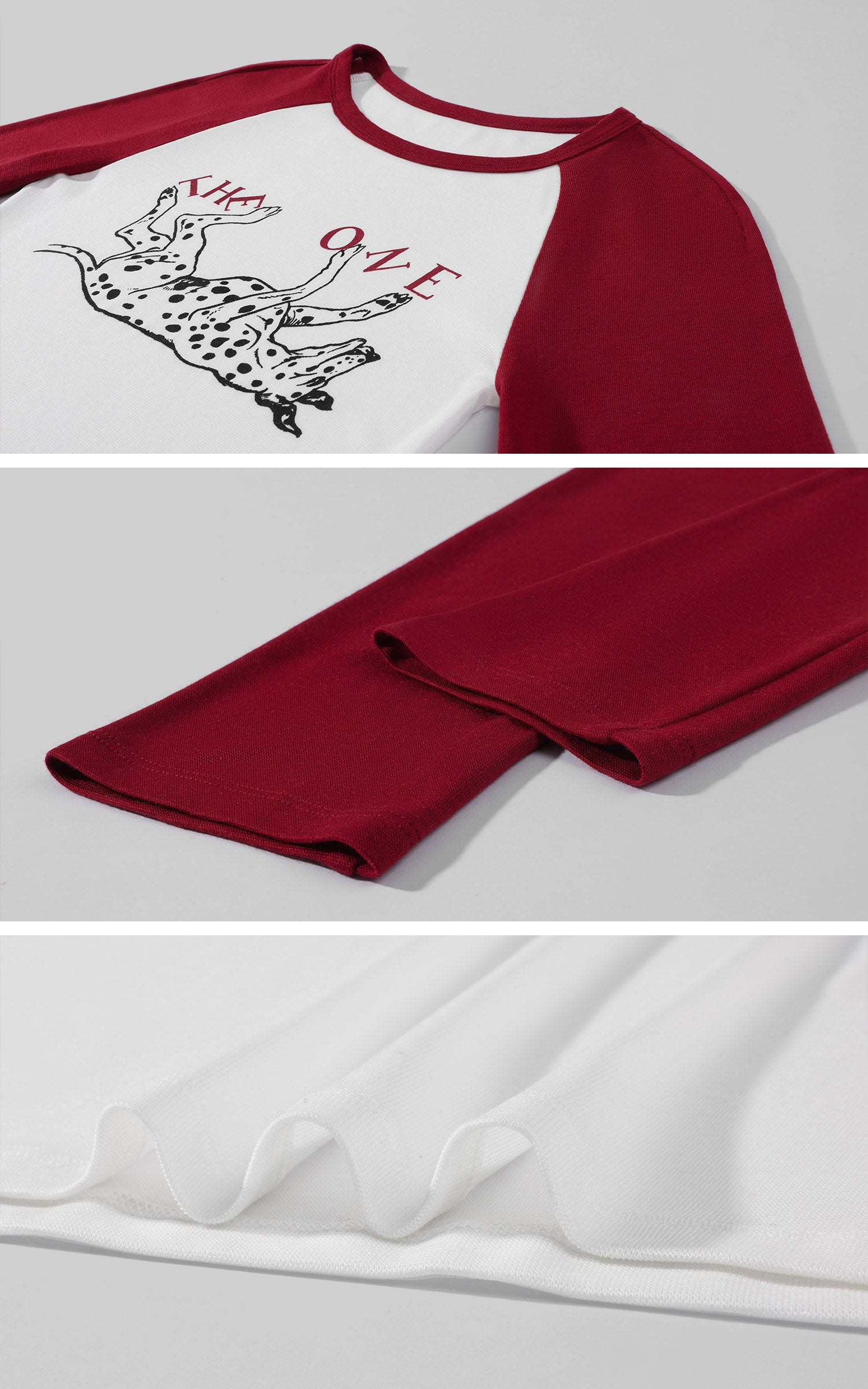 WARDEN EDGE Haut à manches longues raglan avec motif dalmatien