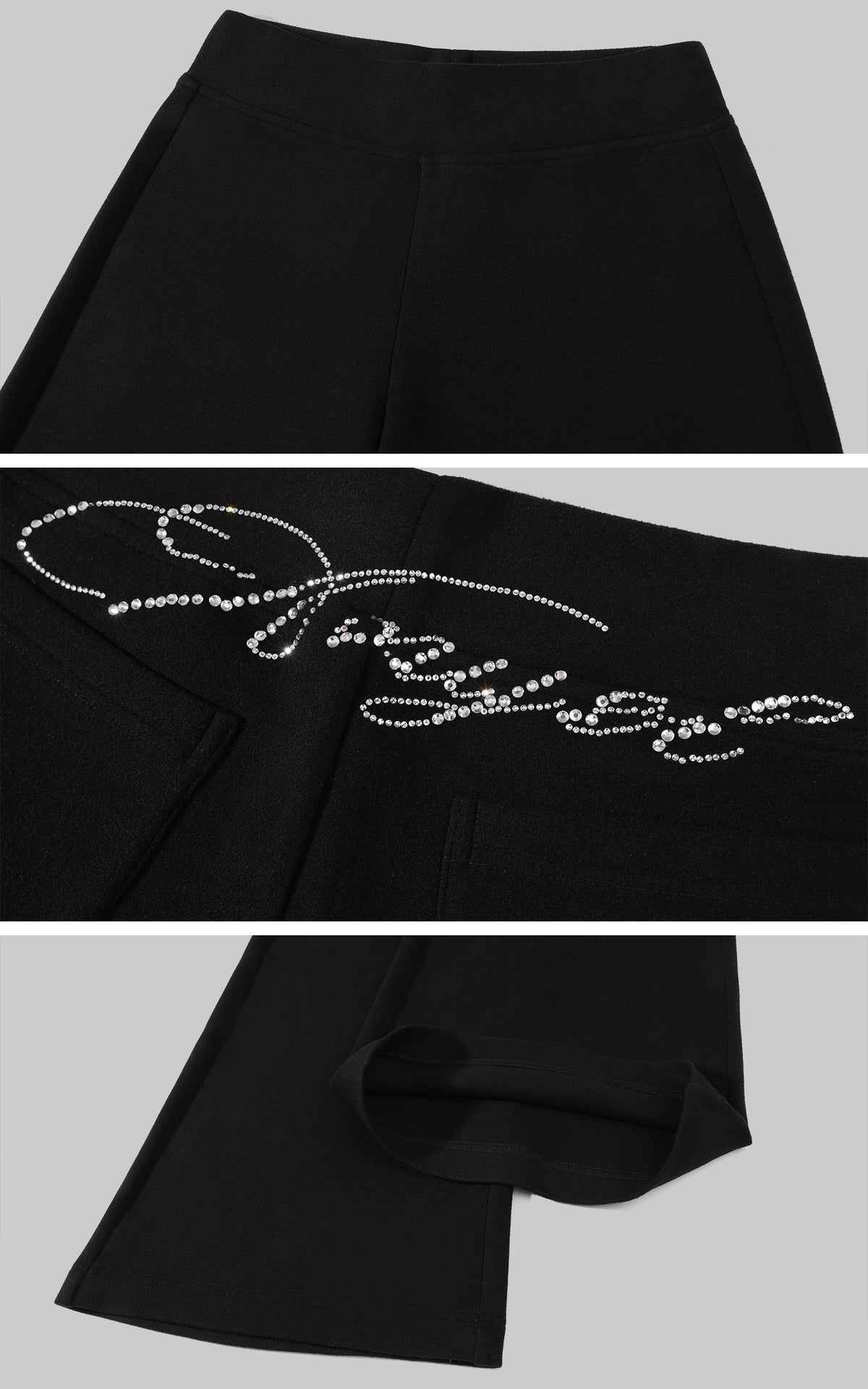 Hydrae Ensemble veste zippée ornée de strass &amp; pantalon large