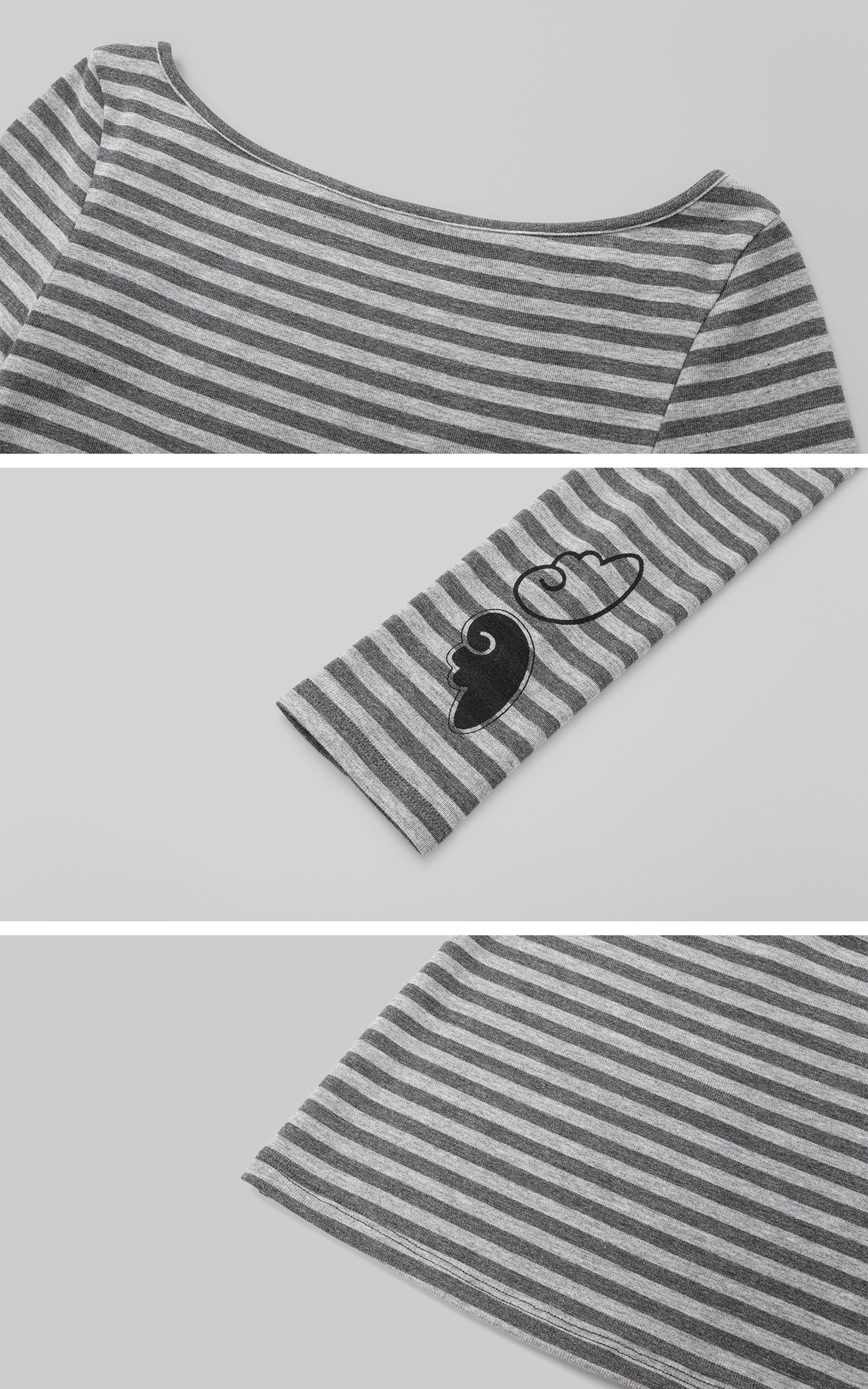 IAMXIAA T-shirt à manches longues rayé avec dos ouvert