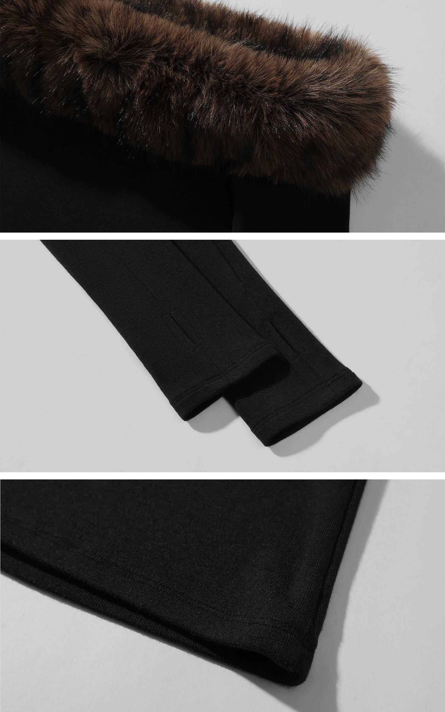 ROVENTE 페이크 퍼 오프숄더 긴팔 탑