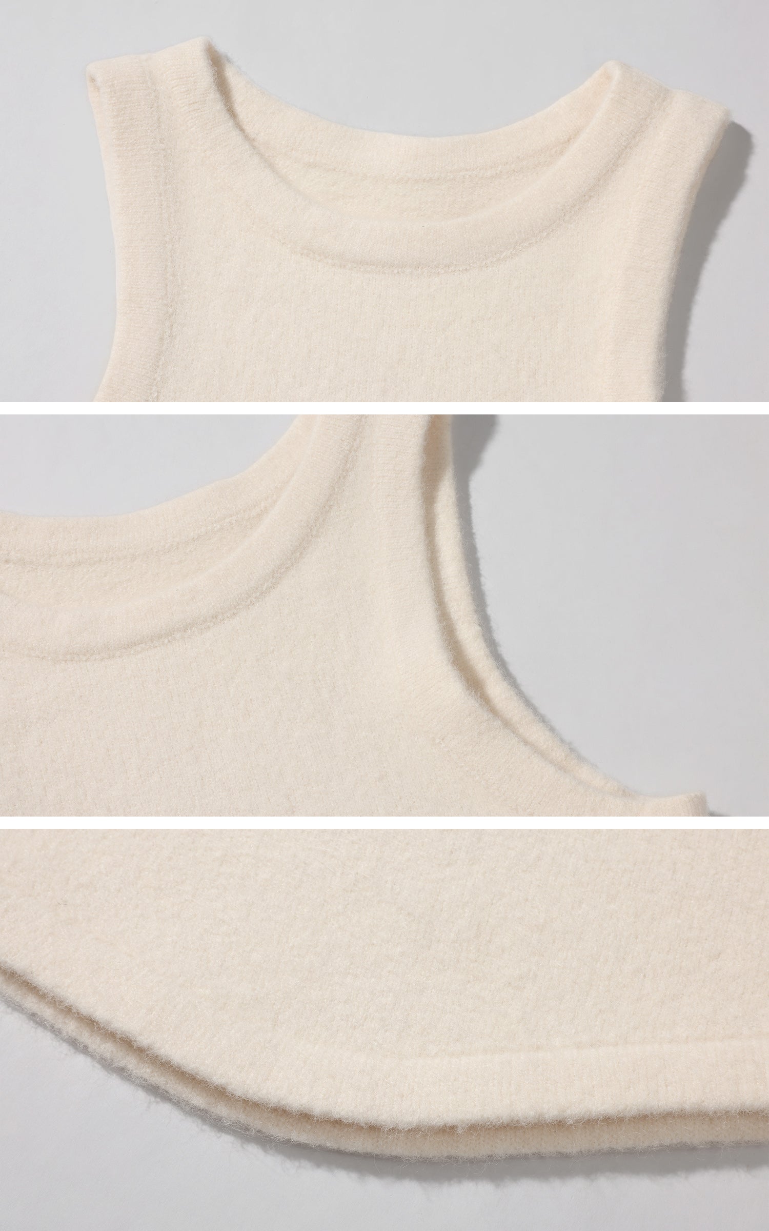 Ensemble minimaliste : gilet sans manches en maille et pantalon de survêtement large